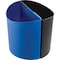 Safco 3 gal Half-Round Indoor Plastic Can, Black/Blue, Plastic, 13 in SAF9927BB - alternate 1